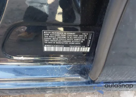 2012 Volkswagen Golf 2.5L 4-Door from USA, damaged, VIN WVWDB7AJ9CW307339